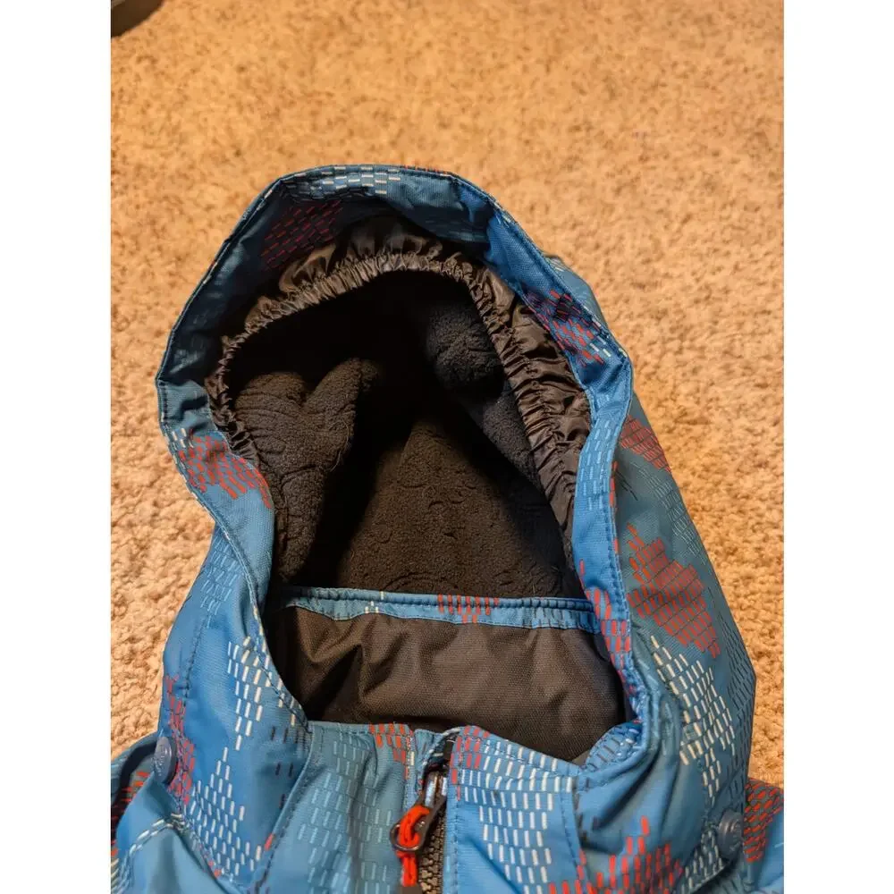 Kamik Boys Blue Geometric Hooded Ski Jacket Heavyweight Winter Coat Size 6